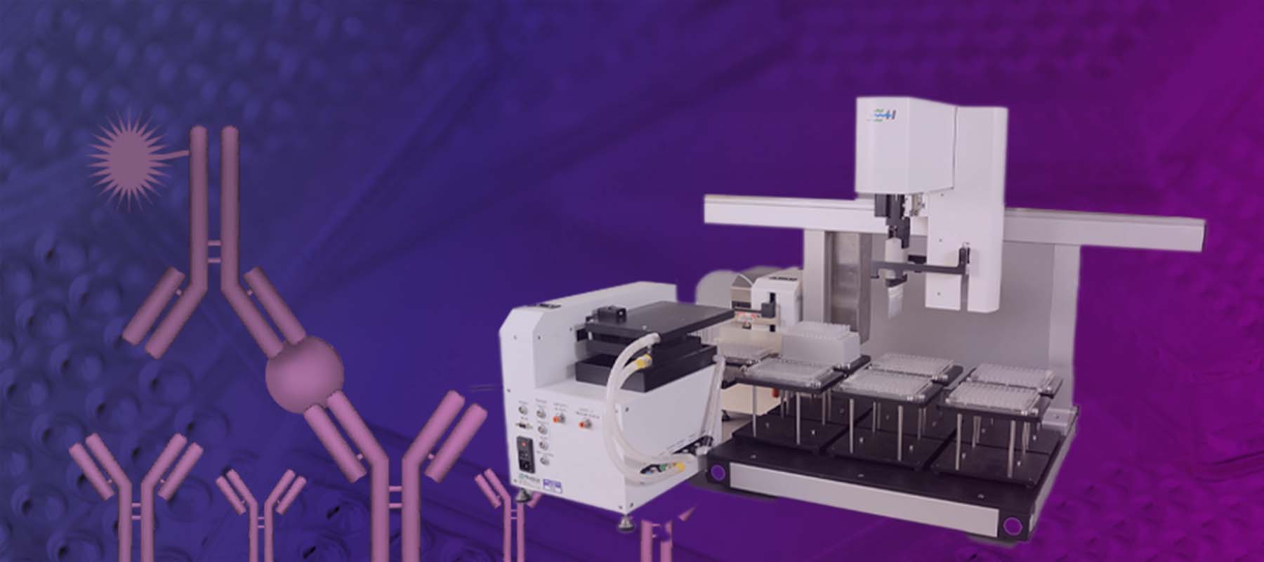 Image of reaction and lab instrument for article on automated ELSA readers.