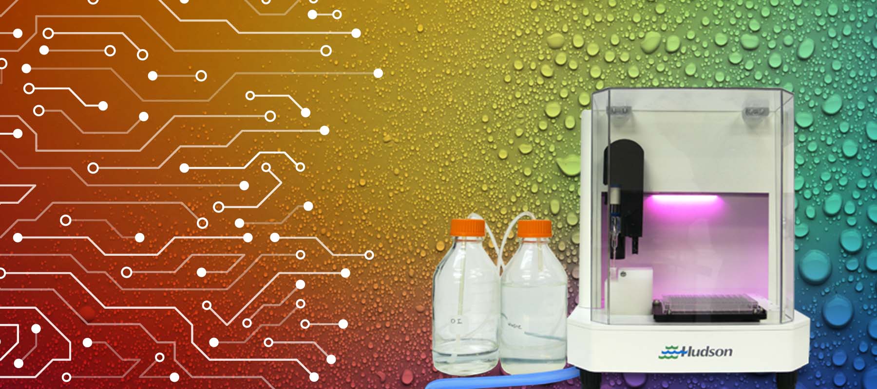 Image of water drops, circuits and ph meter for article on choosing an electronic ph meter.