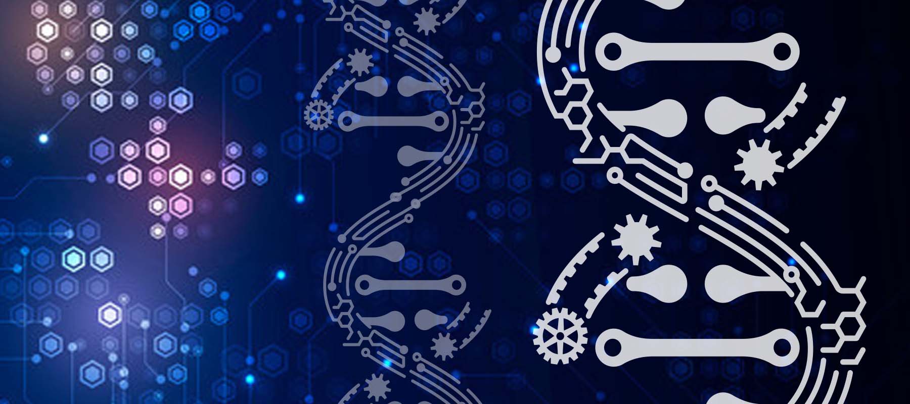 Illustration of DNA for article on synthetic biology.