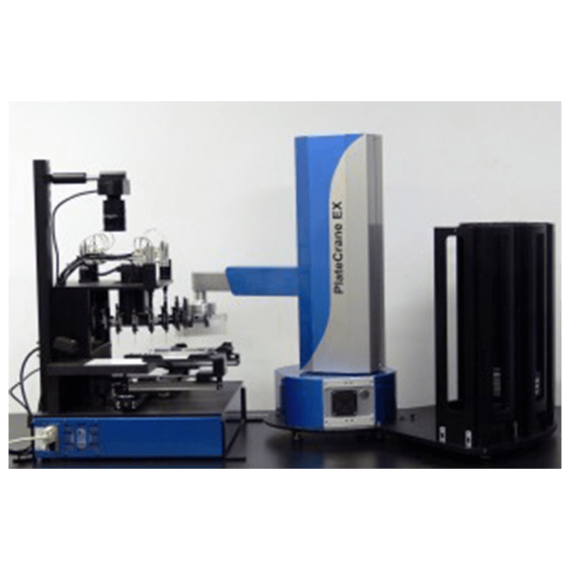 RapidPick Lite includes the RapidPick MP, a PlateCrane EX robotic arm and 5 plate stacks.