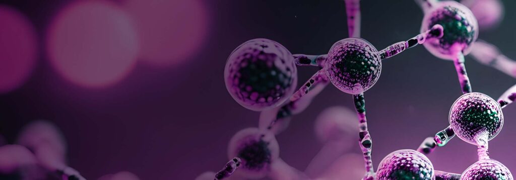 Illustration of molecular structure for article on protein binding.