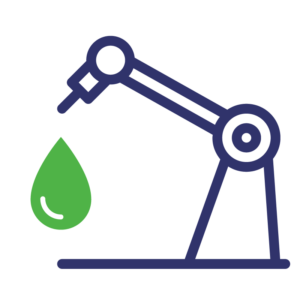 Illustration of robotic arm for automated liquid handlers.