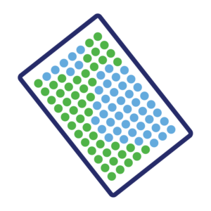 Illustration of 96-well plate for automated microplate handlers.