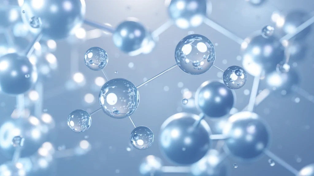 Background image of molecular structure.